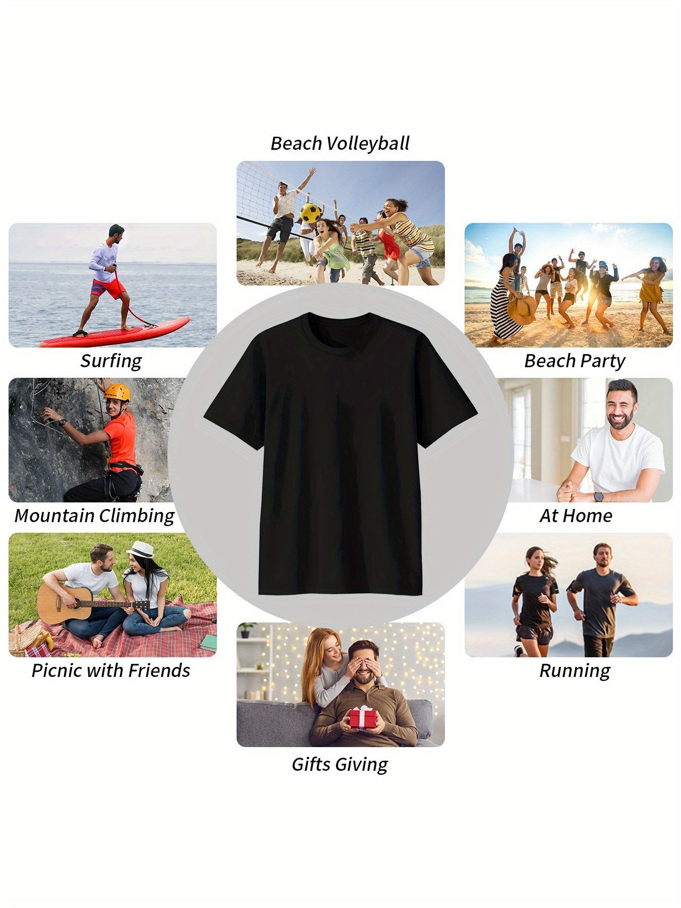 Men’s Oversized 180gsm Heavyweight Tee – Black with Joyful Face & X-Eyes Print