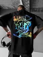 Men’s “Smile & Shine” Skull Graphic T-Shirt – Urban Streetwear Tee
