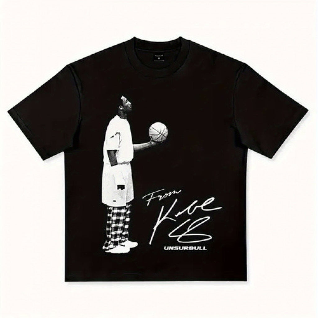 Men’s Basketball Graphic T-Shirt – 100% Cotton Loose Fit Streetwear Tee