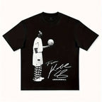 Men’s Basketball Graphic T-Shirt – 100% Cotton Loose Fit Streetwear Tee