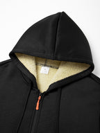 Unisex Slim Fit Winter Zip Jacket – Thick Warm Hooded Coat with Pockets