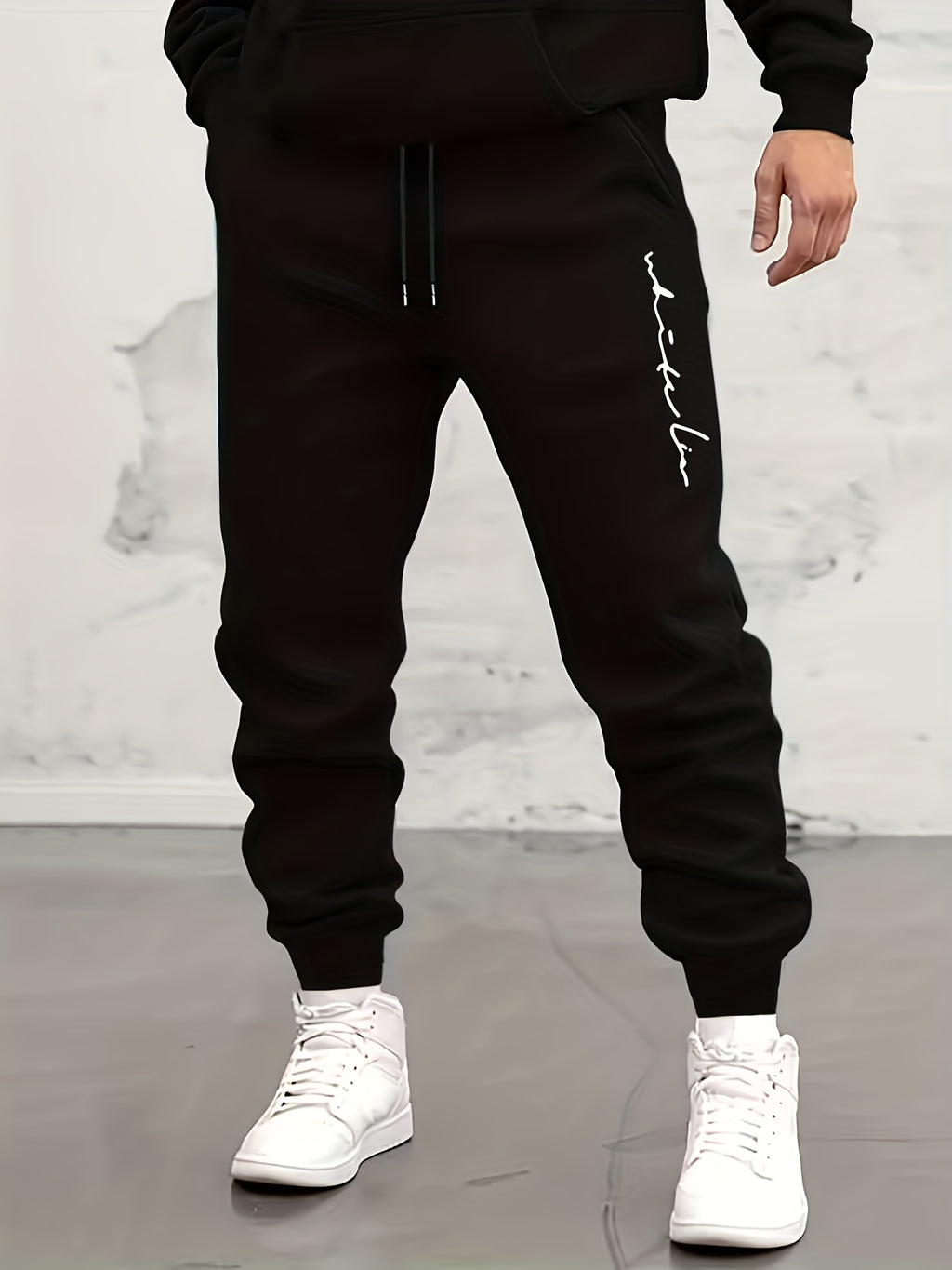 Men’s "BESTSELLER" Black Athletic Joggers – Stretch Running Pants with Drawstring Waist