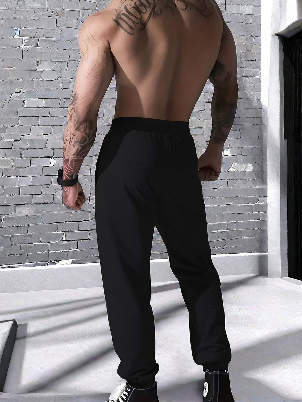 Men’s Jesus Graphic Joggers – Elastic Waist Streetwear Sweatpants