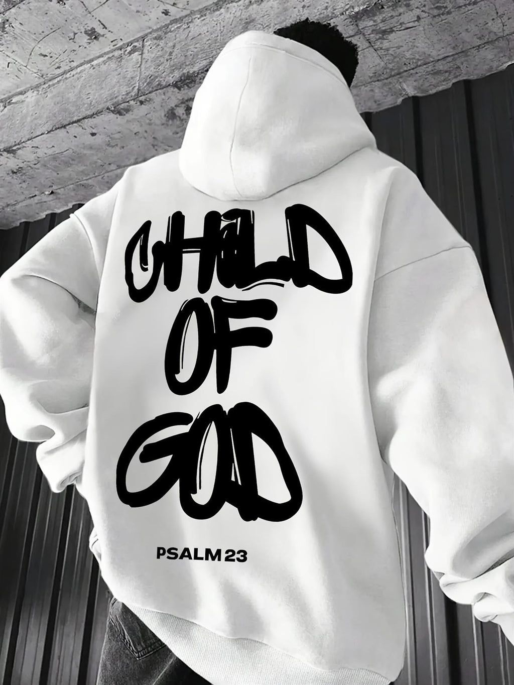 Christian Psalm 23 Oversized Hoodie for Men – Casual Faith Graphic Pullover