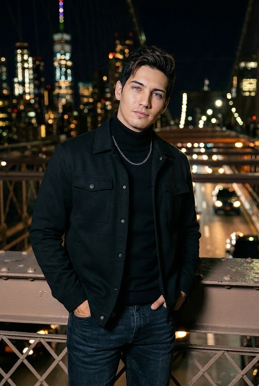 Men’s Slim-Fit Korean Lapel Jacket – Solid Color Spring/Fall Coat