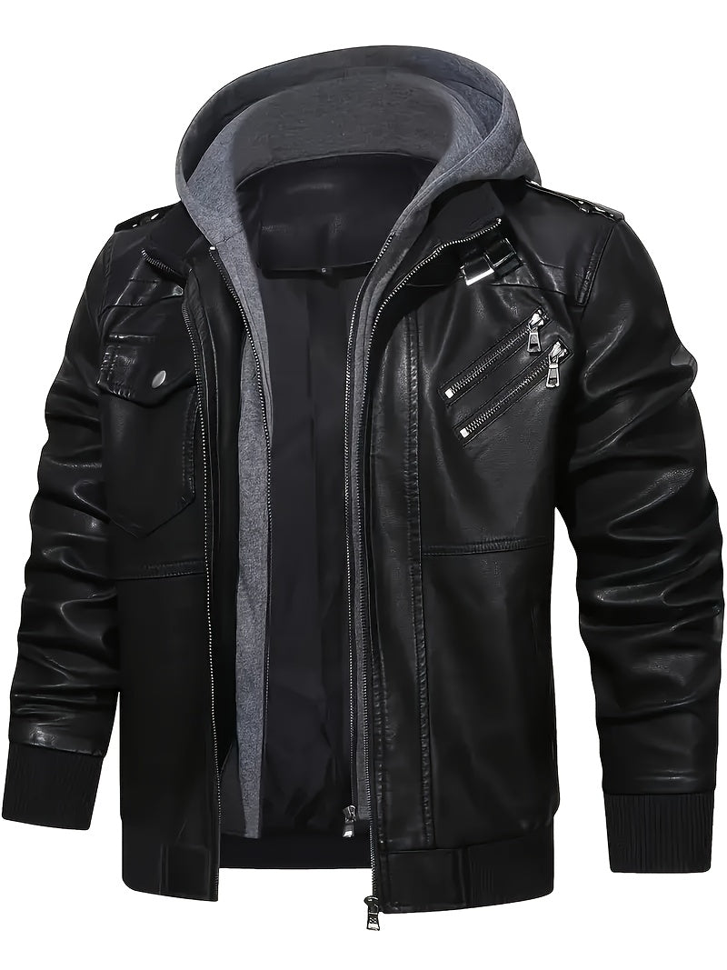 Men’s "BESTSELLER" Black Hooded Jacket – Full-Zip Outdoor Casual Coat