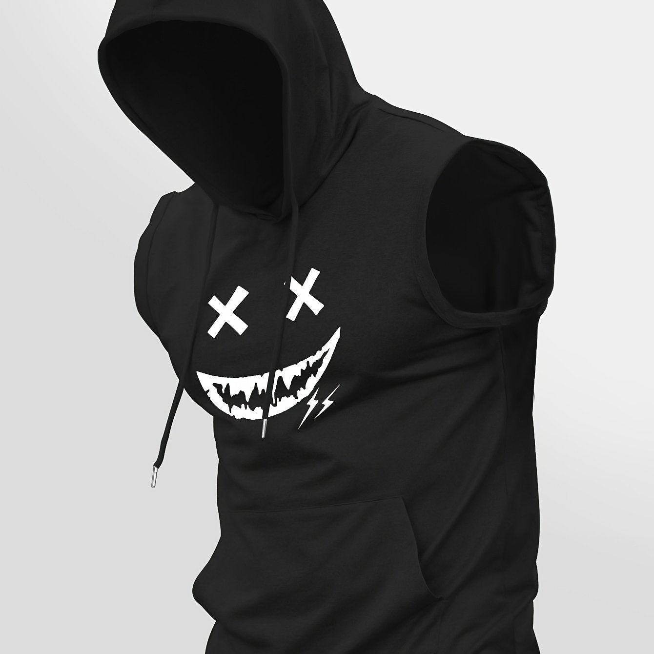 Printed Hooded Lightweight Vest – Urban Sleeveless Streetwear