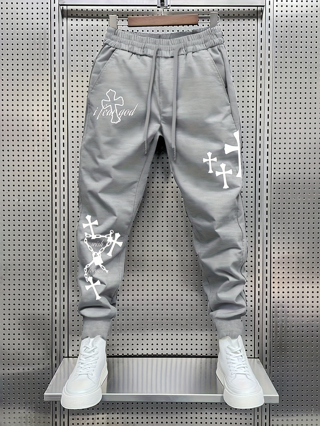 Men’s Trendy Printed Casual Trousers – Regular Fit Everyday Pants