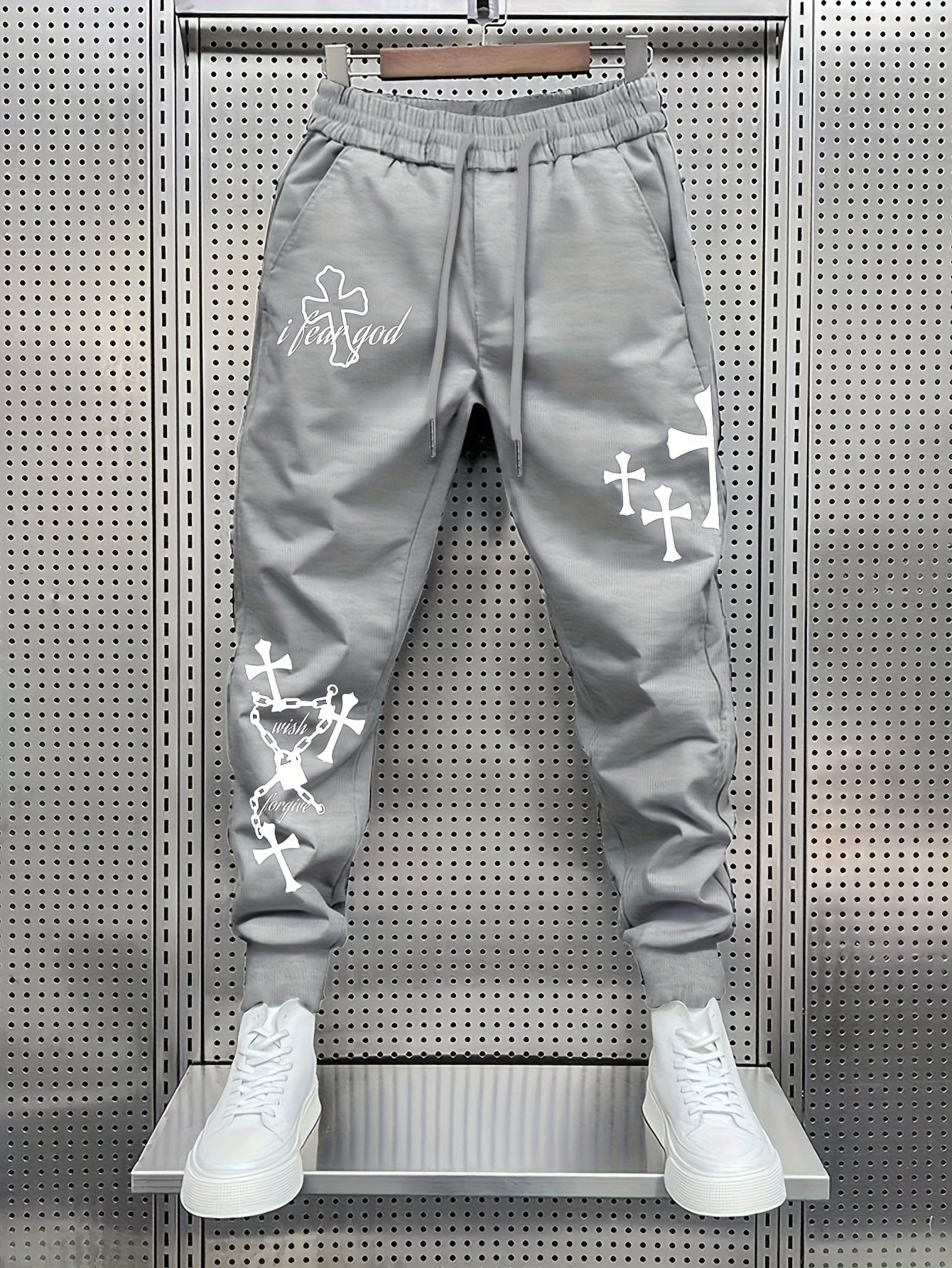 Men’s Trendy Printed Casual Trousers – Regular Fit Everyday Pants