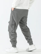 Men’s Street Style Oversized Footed Cargo Pants – Drawstring Waist, Spring/Fall Comfort