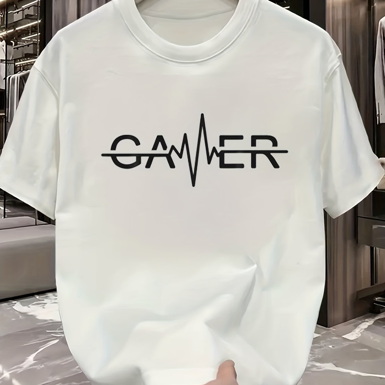 Men’s GAMER Print T-Shirt – Casual Summer Crew Neck Graphic Tee