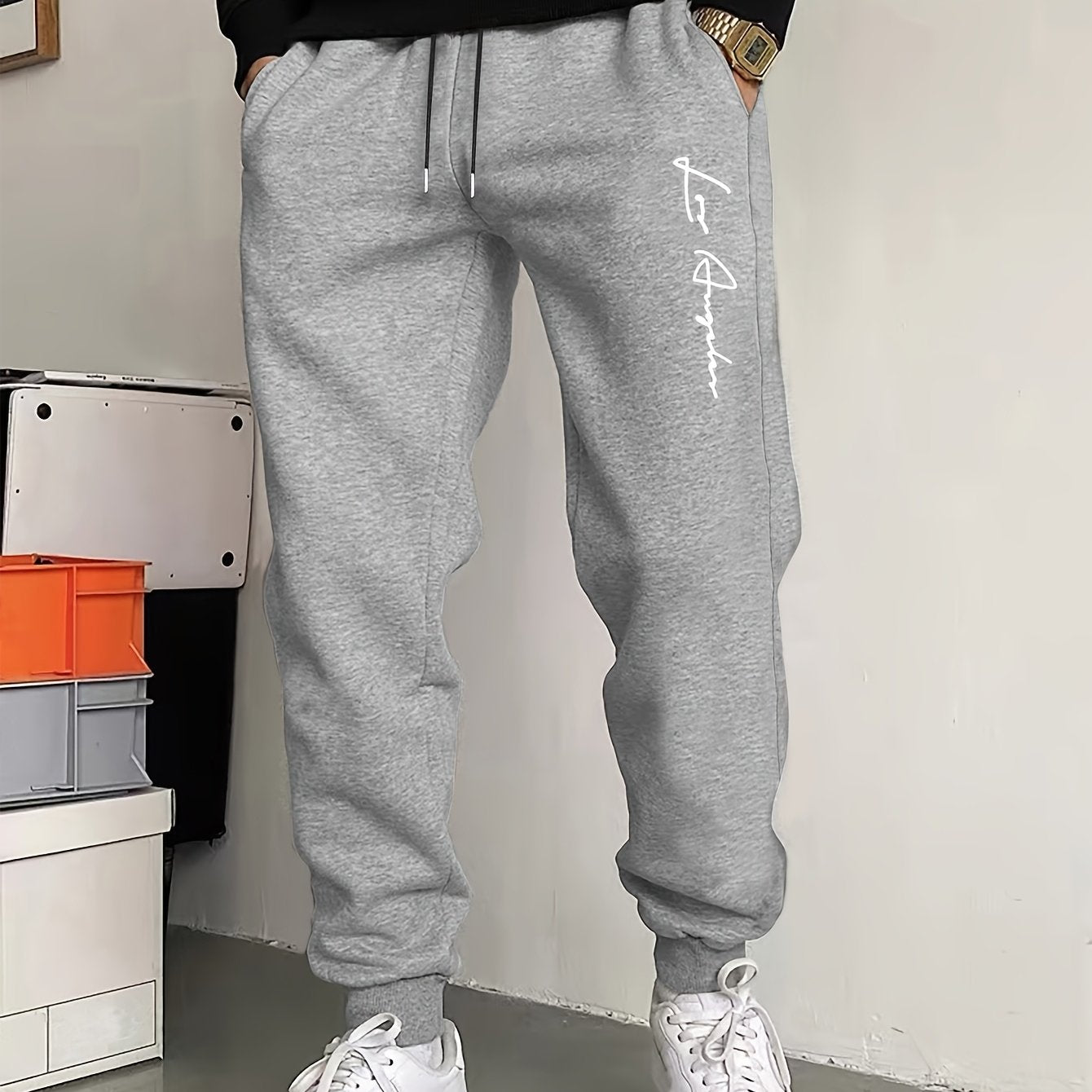 Men’s "BESTSELLER" Black Athletic Joggers – Stretch Running Pants with Drawstring