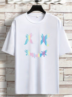 Oversized Pastel Bird Print T-Shirt – Black Casual Tee for Youth & Men (Plus Size)