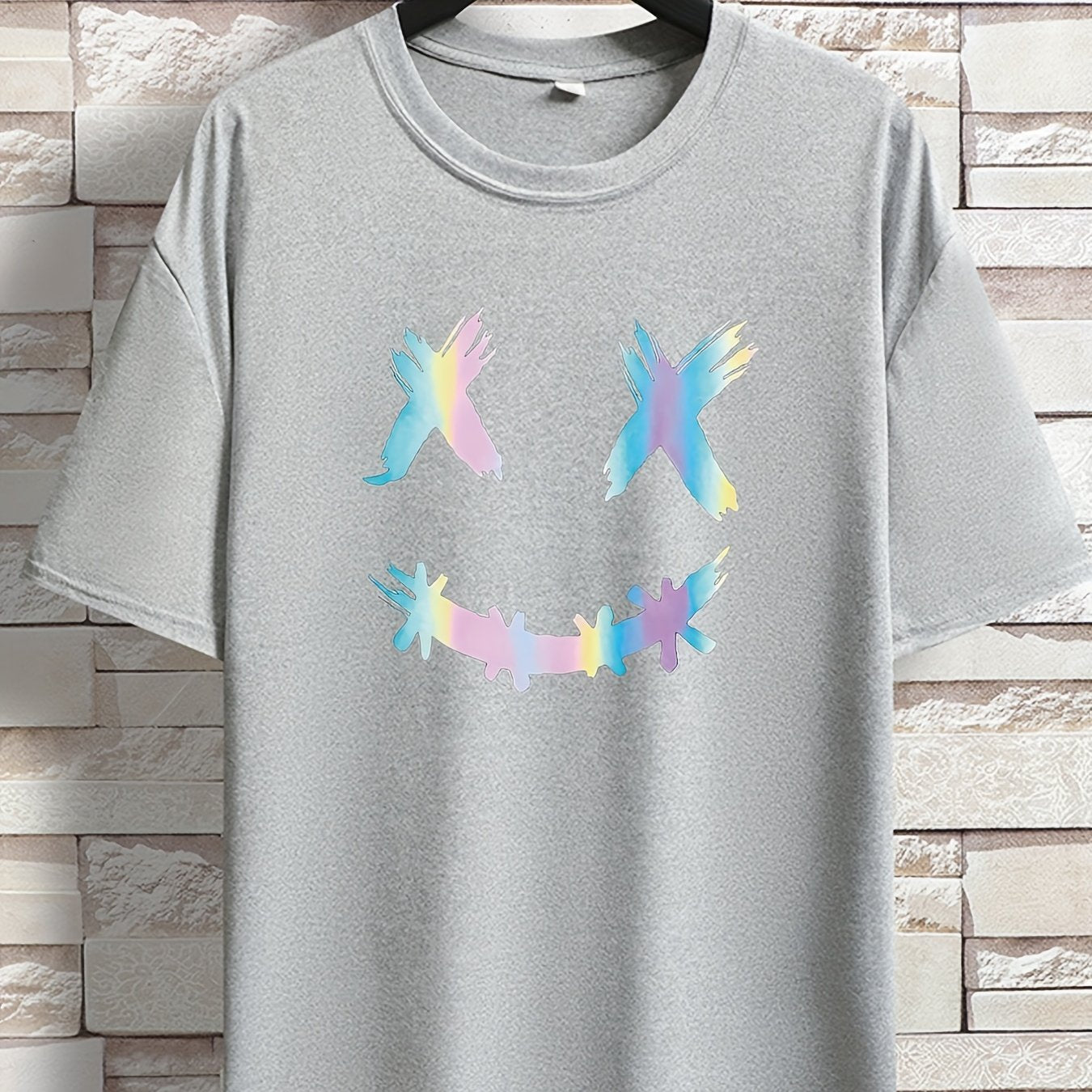 Oversized Pastel Bird Print T-Shirt – Black Casual Tee for Youth & Men (Plus Size)