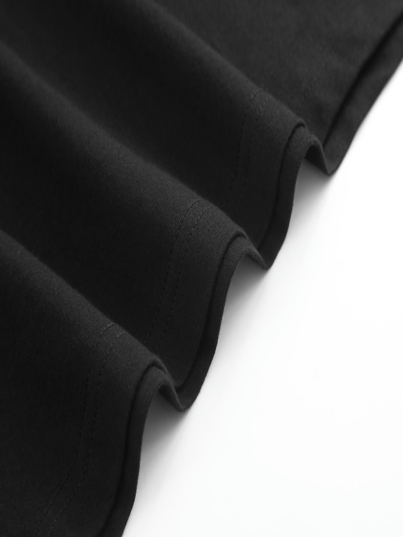 Men’s Oversized Flag Tee – Black Star & Stripe Print, 100% Cotton