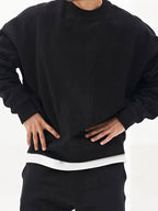 Men’s Classic Crew Neck Sweatshirt – Solid Color, Casual Fall/Winter Pullover