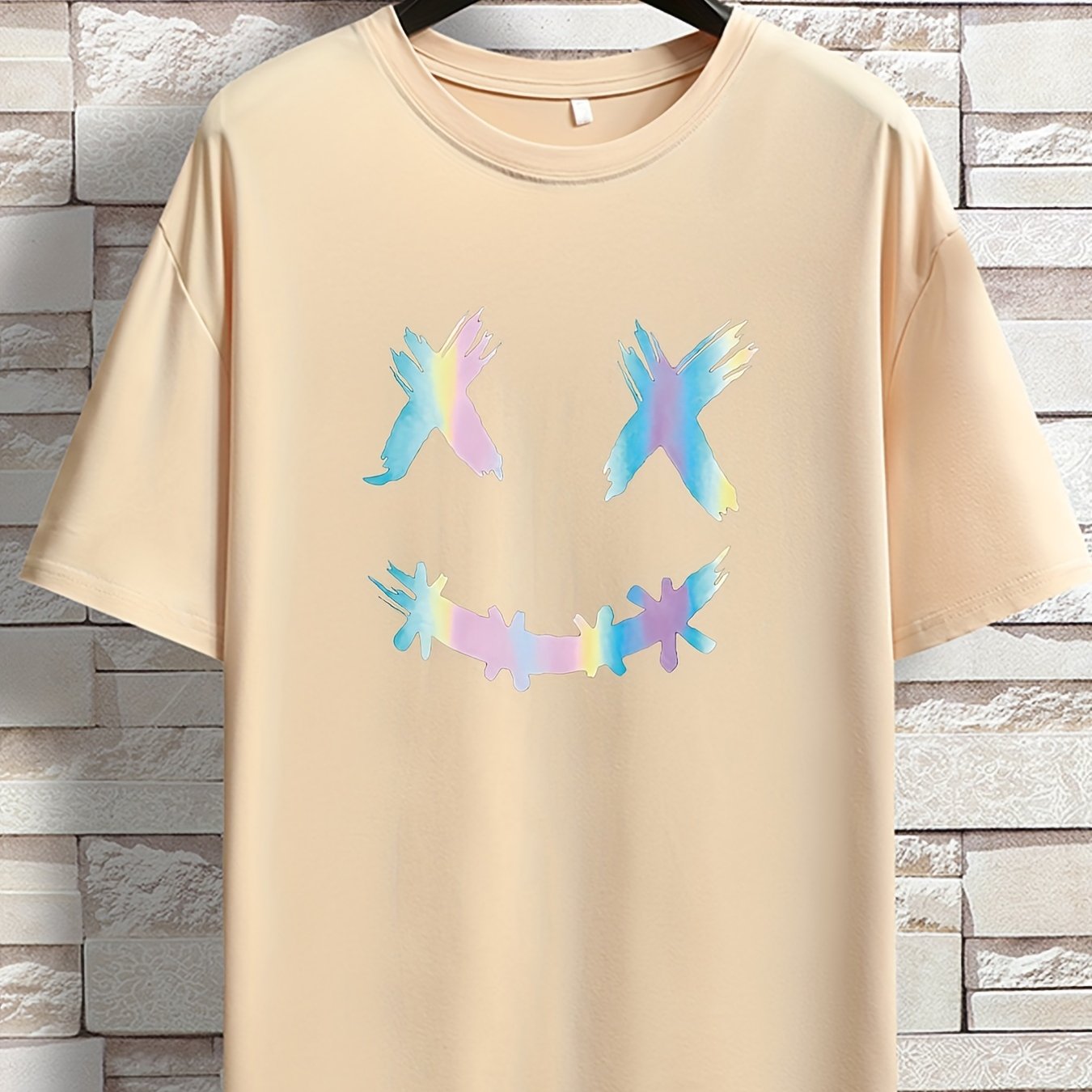 Oversized Pastel Bird Print T-Shirt – Black Casual Tee for Youth & Men (Plus Size)