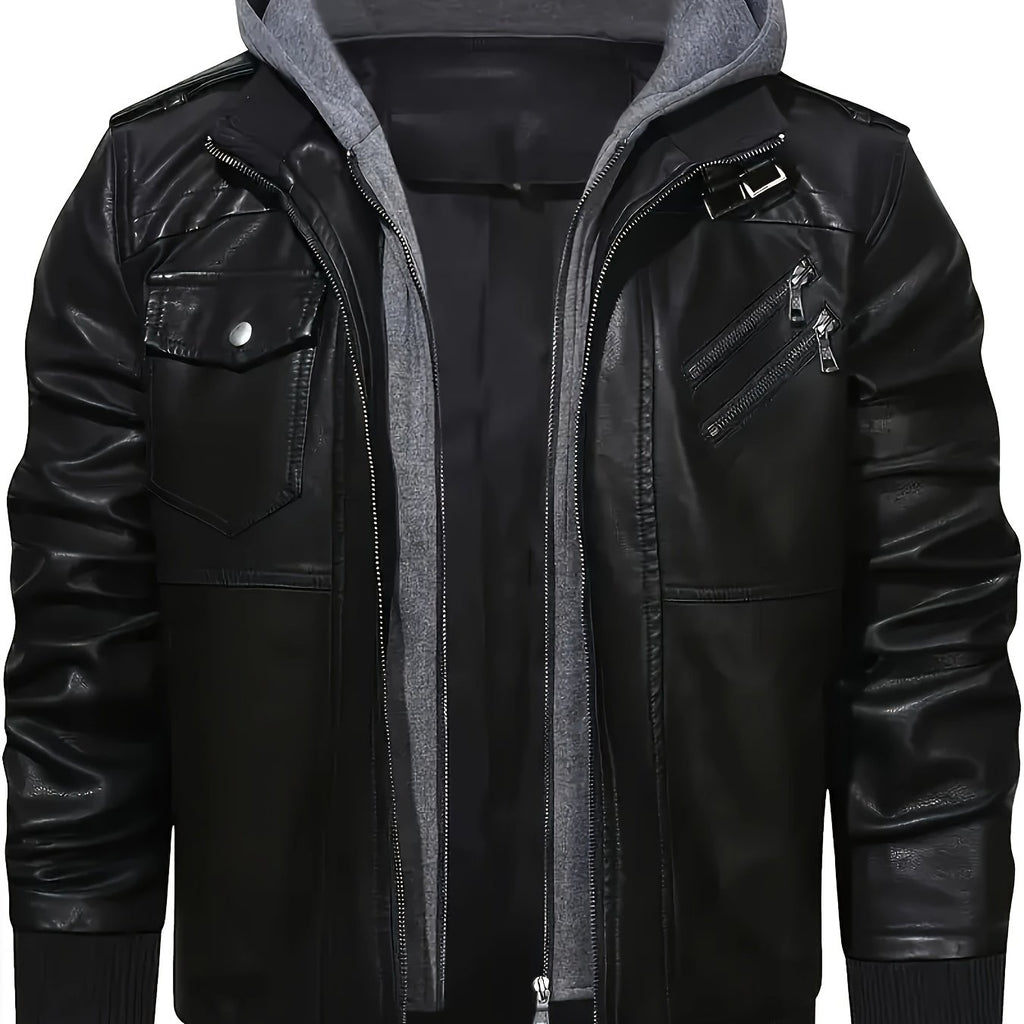Men’s "BESTSELLER" Black Hooded Jacket – Full-Zip Outdoor Casual Coat