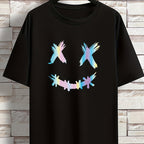 Oversized Pastel Bird Print T-Shirt – Black Casual Tee for Youth & Men (Plus Size)